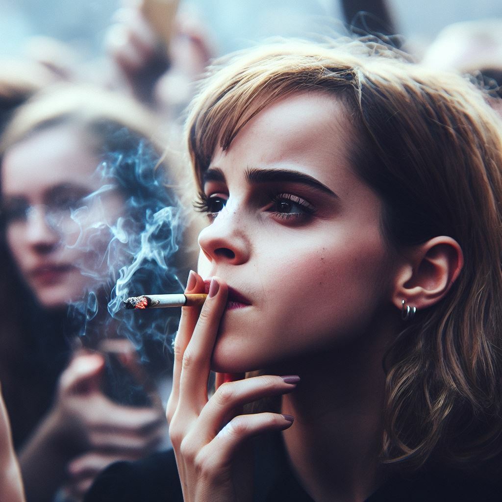 Emma Watson - Hermione - Smoking Fetish AI Art — 36