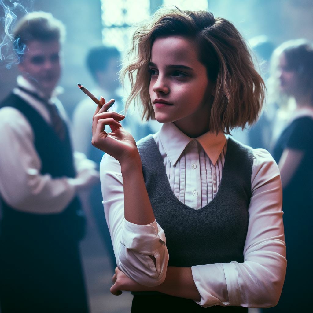 Emma Watson - Hermione - Smoking Fetish AI Art — 35
