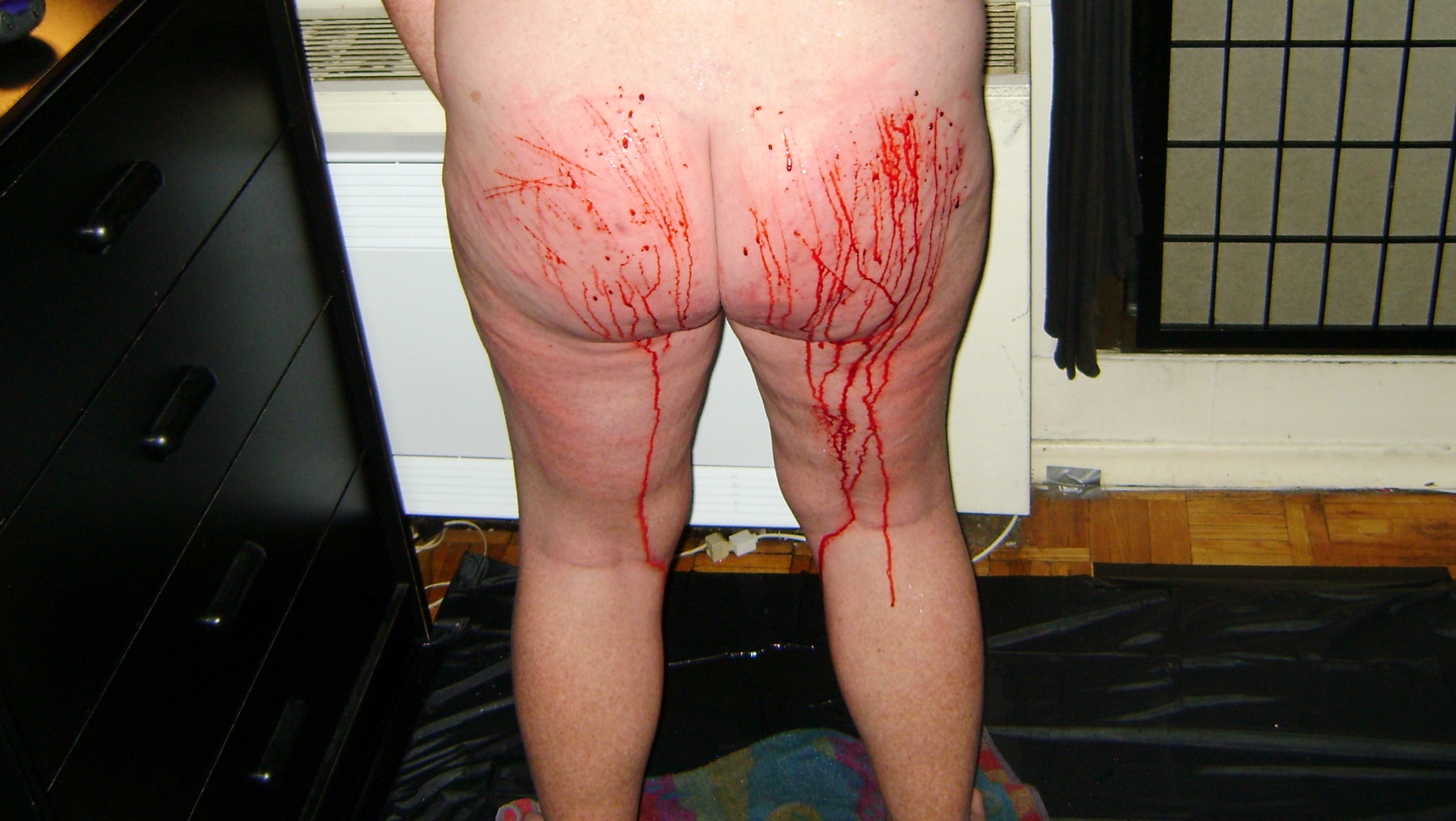 Cutting BBW Slave's Bleeding Ass and Bloody Tits — 16