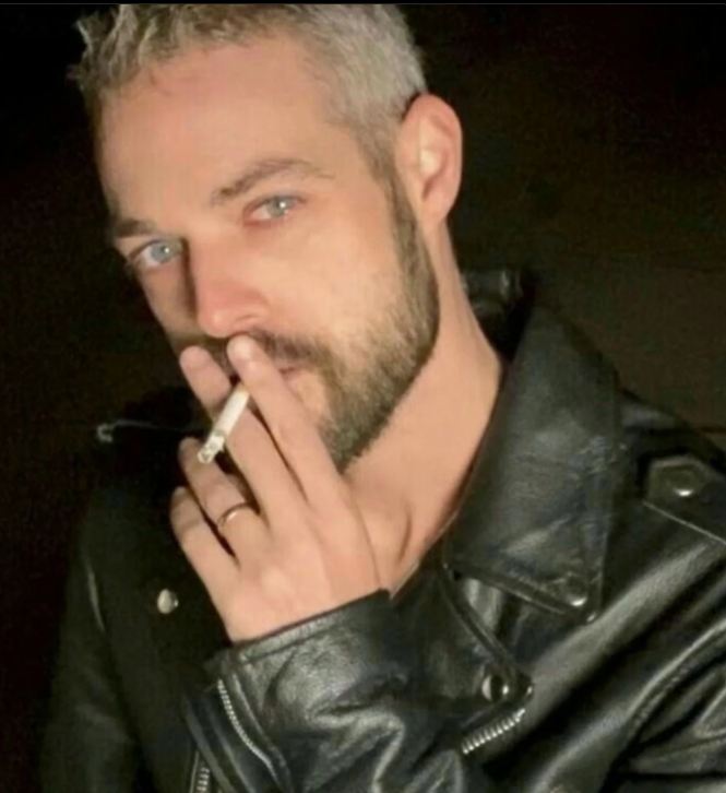 Black leather motorcycle smoke — 38