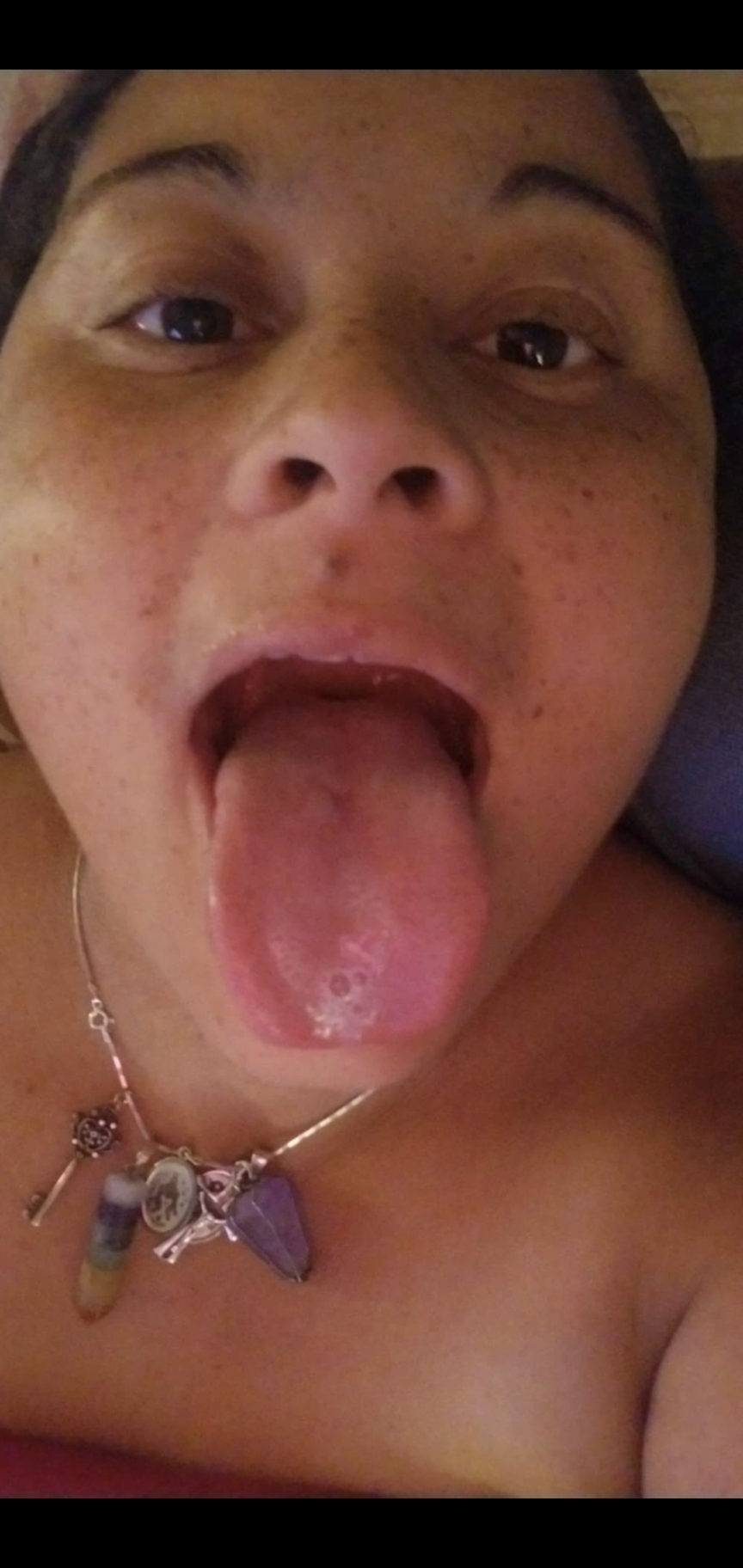 Cum in my throat and all over my face and tongue — 5