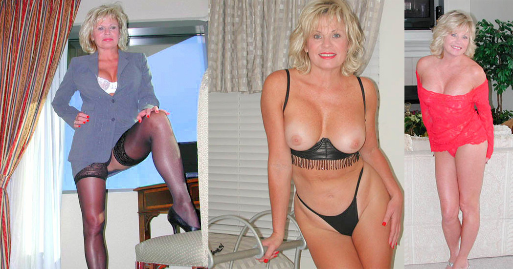 Mature moms in black (sheer nylon) stockings — 57