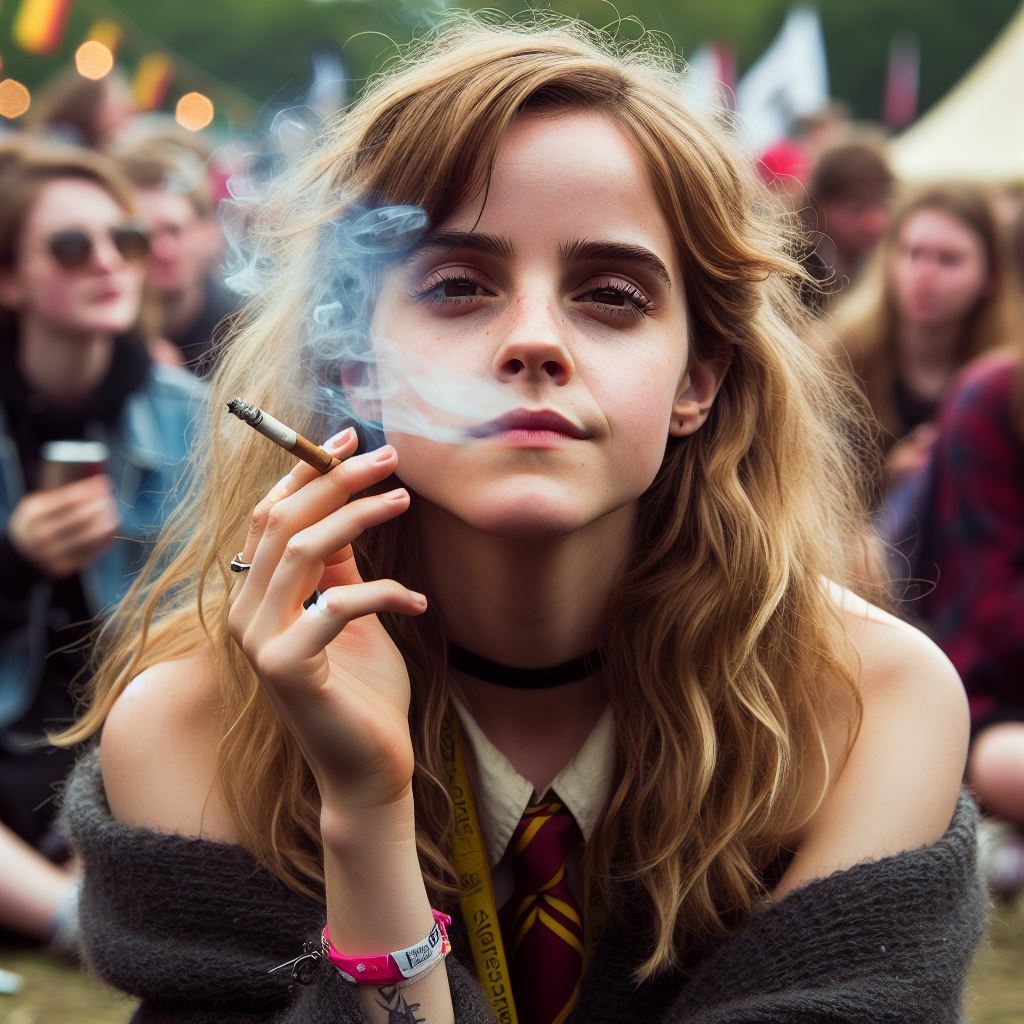 Emma Watson - Hermione - Smoking Fetish AI Art — 16